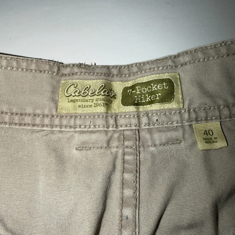 Cabelas Mens Hiking Shorts Size 40 Khaki 7‎ Pocket Outdoor Cargo Utility